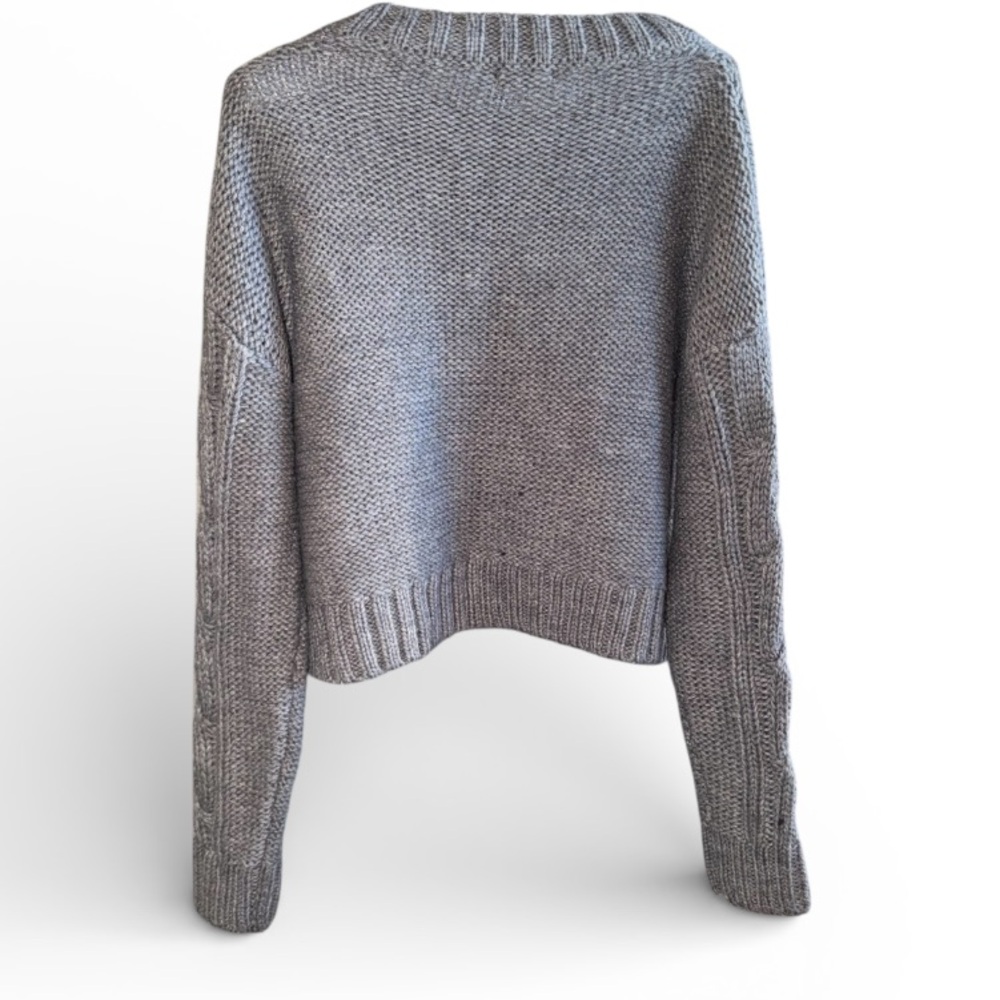 Nasty Gal Gray Cable Knit Sweater - Picture 4 of 13